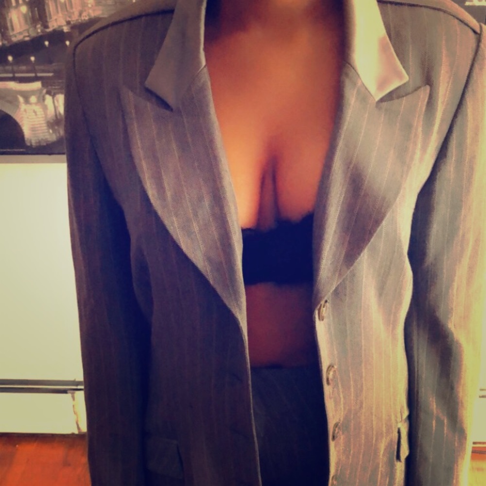 Women’s size 12 business attire grey pinstripes